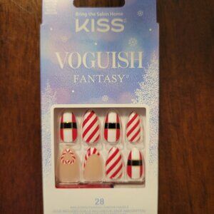 Kiss Voguish Fantasy Red and White Nail Kit- Candy Cane and Santa Design